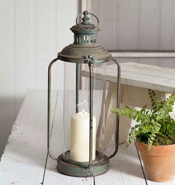 CTW Home Collection Tall Cork County Metal Lantern with Hinged Top