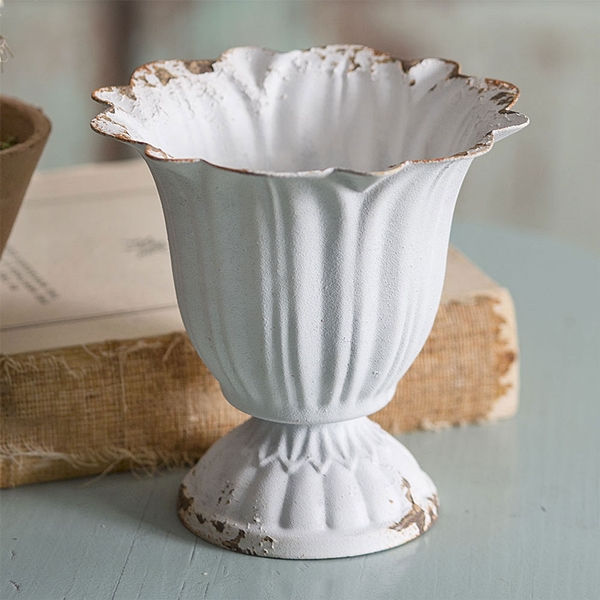 CTW Home Collection Antiqued-White Small Scalloped Cups (Box of 4)