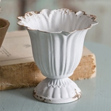 CTW Home Collection Antiqued-White Small Scalloped Cups (Box of 4)