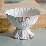 CTW Home Collection Mini Antiqued-White-Metal Scalloped Cup (Box of 4)