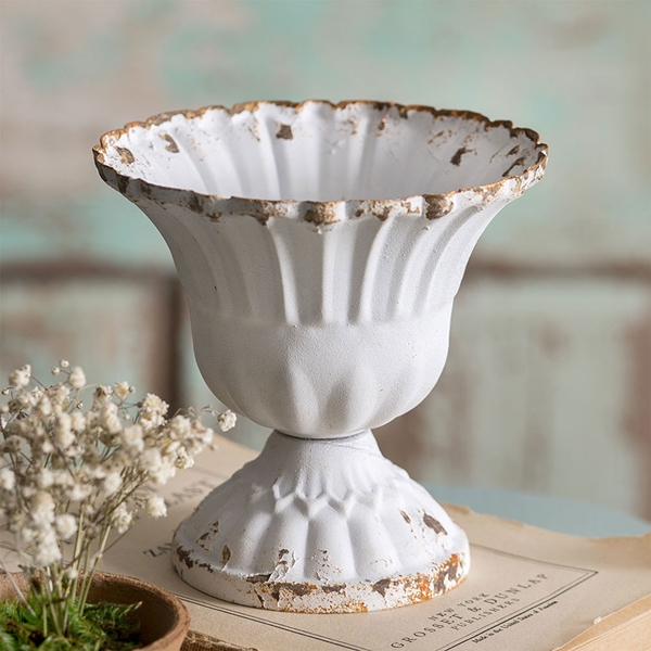 CTW Home Collection Medium Antiqued-White Scalloped Cup (Set of 4)