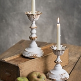 CTW Home Collection Two Antiqued-Metal Dapheny Tapered Candle Holders