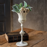 CTW Home Collection Antiqued-White Tall Scalloped Cup with Base