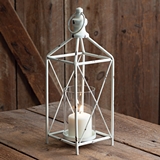 CTW Home Collection 'Farmhouse' Distressed-White-Metal Lantern