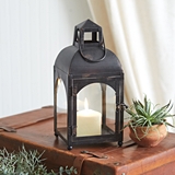 CTW Home Collection Small 'Earnshaw' Rustic Black Finish Metal Lantern
