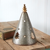 CTW Home Collection Large Galvanized Christmas Tree Votive Holder