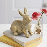 CTW Home Collection Glistening Gold-Finish Rabbit Statue Made of Resin