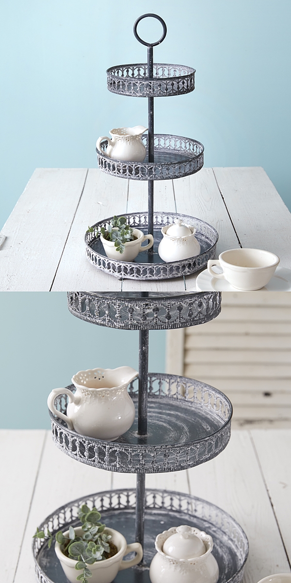 CTW Home Collection 'French Colonial' Three-Tier Metal Display Stand