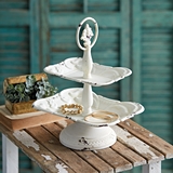 CTW Home Collection Two-Tiered Enameled-Metal "Ariella" Tray