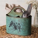 CTW Home Collection Vintage-Look Songbirds Motif Divided Caddy