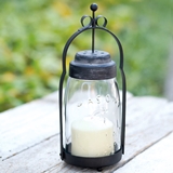 CTW Home Collection Quart Mason Jar Butler Lantern with Black Hardware