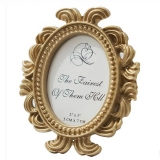 Vintage-Look Gold-Resin Decorative Baroque Oval Picture Frames (Set of 4)