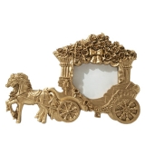 European-Style Horse Carriage Design Gold-Resin Picture Frames (Set of 4)