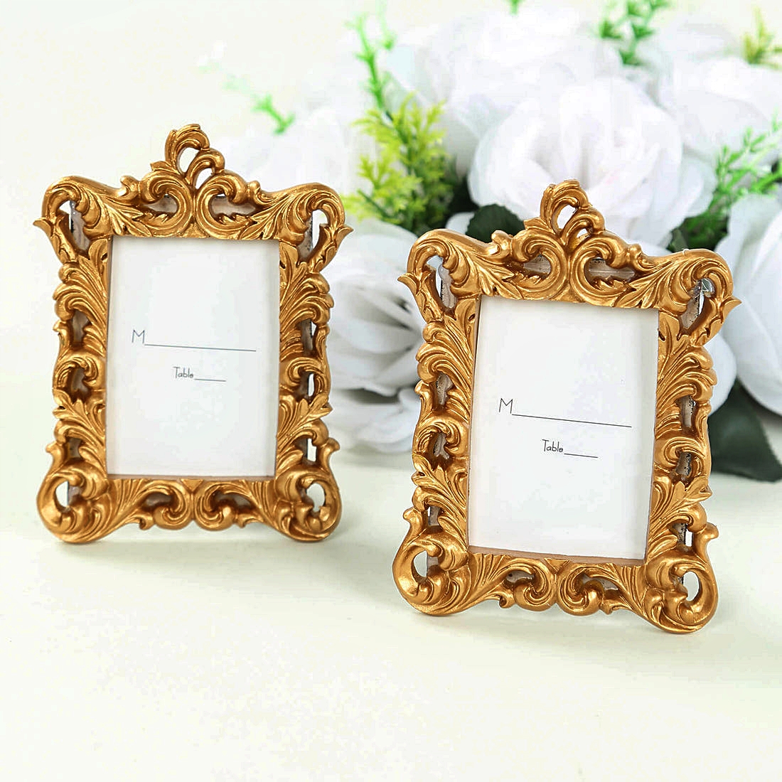 Vintage-Look Ornate Gold-Resin Baroque Rectangular Picture Frames (Set of 4)