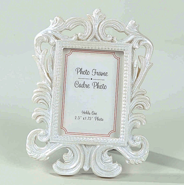 Vintage-Look Ornate White-Resin Baroque Rectangular Picture Frames (Set of 4)