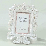 Vintage-Look Ornate White-Resin Baroque Rectangular Picture Frames (Set of 4)