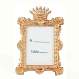 Vintage-Look Ornate Gold-Resin Crown-Topped Rectangular Picture Frames (Set of 4)