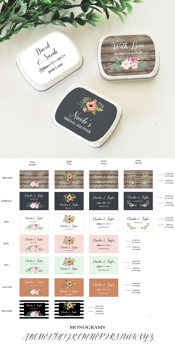 Event Blossom Personalized Floral Garden Mint Tins