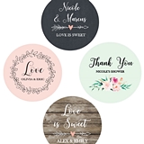 Event Blossom Personalized Floral Garden Round Labels