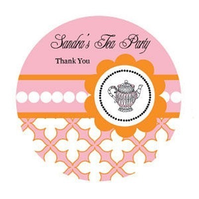 Event Blossom Tea Party Personalized Round Labels