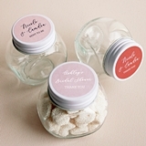 Event Blossom Glass Candy Jars with Personalized Stickers (13 Colors)