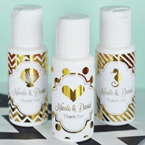 Event Blossom Personalized Metallic Foil Sunscreen Bottles (Wedding)