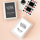 Deck of Playing Cards with Custom Floral Silhouette Sticker for Case