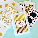 Deck of Playing Cards with Personalized Metallic Foil Sticker for Case