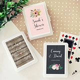 Deck of Playing Cards w/ Custom Floral Garden Designs Sticker for Case