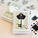 Deck of Playing Cards with Personalized Shabby Chic Sticker for Case