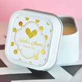 Event Blossom Personalized Metallic Foil Square Baby Shower Candle Tin