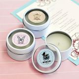 Vintage Design Personalized Baby Shower Round Candle Tins