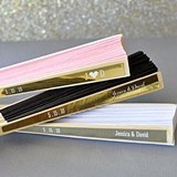 Personalized Paper Fans with Metallic Foil Labels