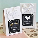 Chalkboard Wedding Personalized White Goody Bags (Set of 12)