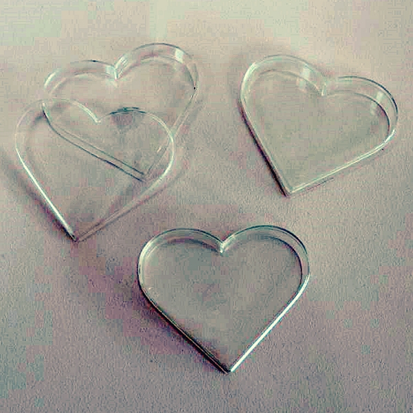 Event Blossom Blank Heart-Shaped Clear Acrylic Favor Boxes