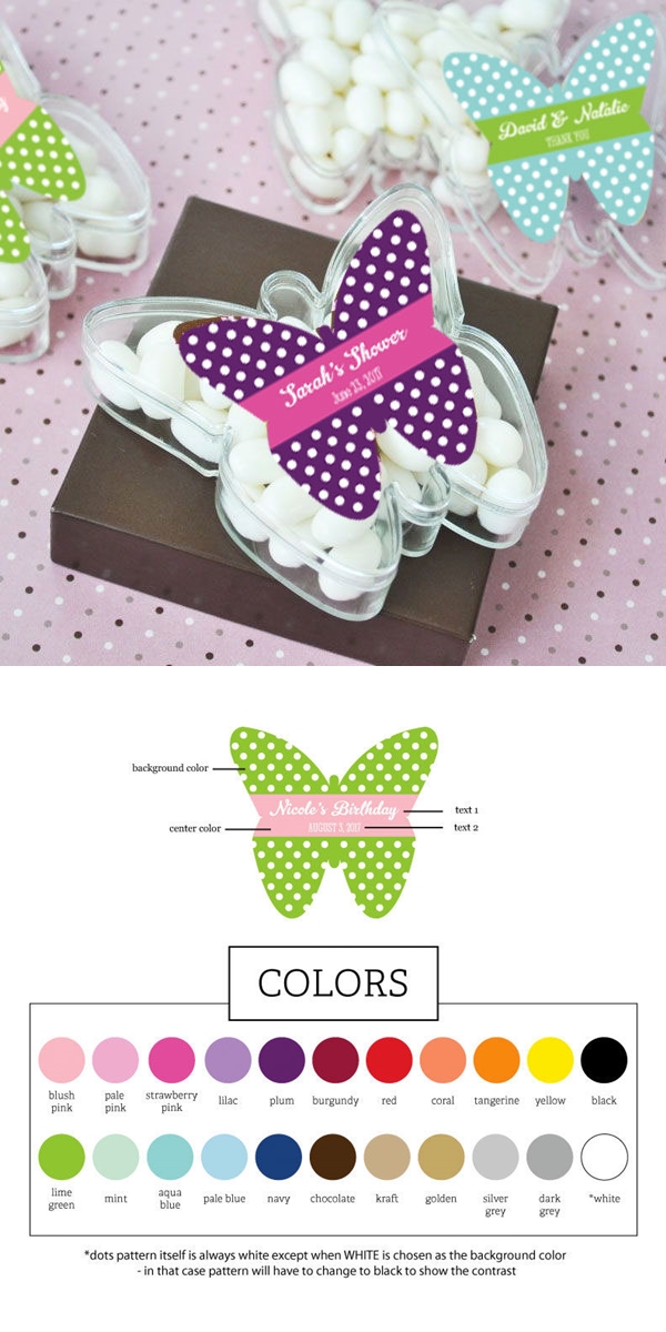 Adorable Personalized ButterflyShaped Clear Favor Boxes Personalized