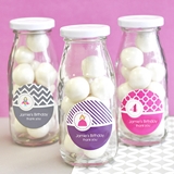Personalized Children's Birthday Party Milk Bottles with Mod Labels