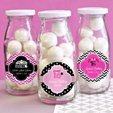 Personalized Miniature Milk Bottles for Quinceañera & Sweet 16