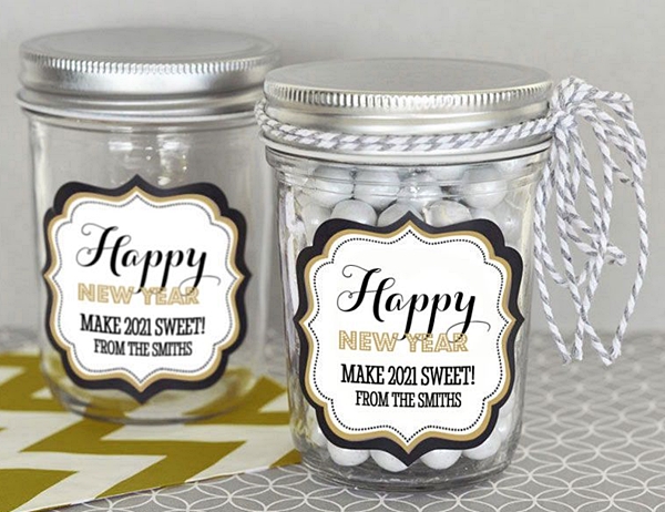 Event Blossom Personalized New Year's Eve Party Mini Mason Jars