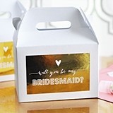 Metallic Foil Bridesmaid & Maid of Honor Question Boxes (Set of 8)