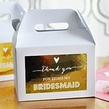 Metallic Foil Bridesmaid & Maid of Honor Thank You Boxes (Set of 8)