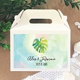 Personalized Mini Gable Boxes with Tropical Beach Designs (Set of 12)