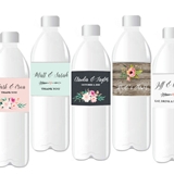 Event Blossom Personalized Floral Garden Designs Water Bottle Labels