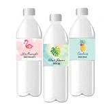 Personalized Tropical Beach Designs Weatherproof Water Bottle Labels
