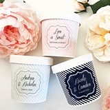 Personalized Custom Mini Ice Cream Containers (10 Label Colors)
