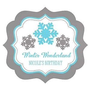 Personalized Winter Wonderland Frame-Shaped Labels | Personalized Gifts ...