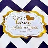Match Your Theme Personalized Metallic Foil Frame-Shaped Labels