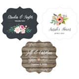 Event Blossom Floral Garden Designs Personalized Frame-Shaped Labels