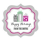 Happy Holidays Personalized Frame-Shaped Labels