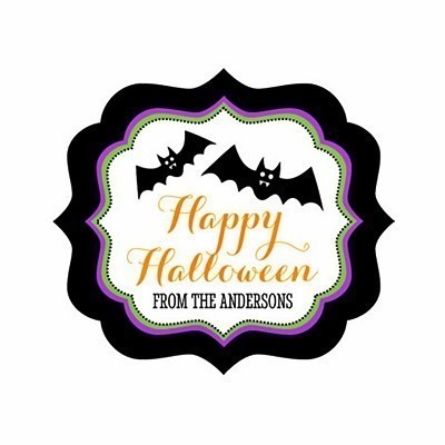 Personalized Spooky Halloween Frame-Shaped Labels